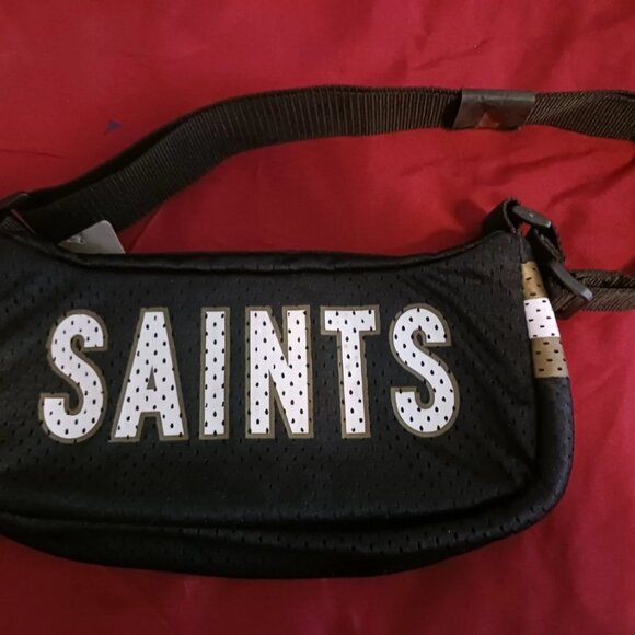 Licenced NFL New Orleans Saints Womans Black and Gold Shoulder Bag with Tag - Picture 3 of 6